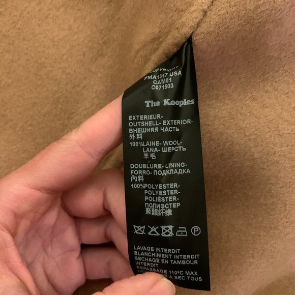 NWT Kooples tan wool coat xs - Picture 14 of 15